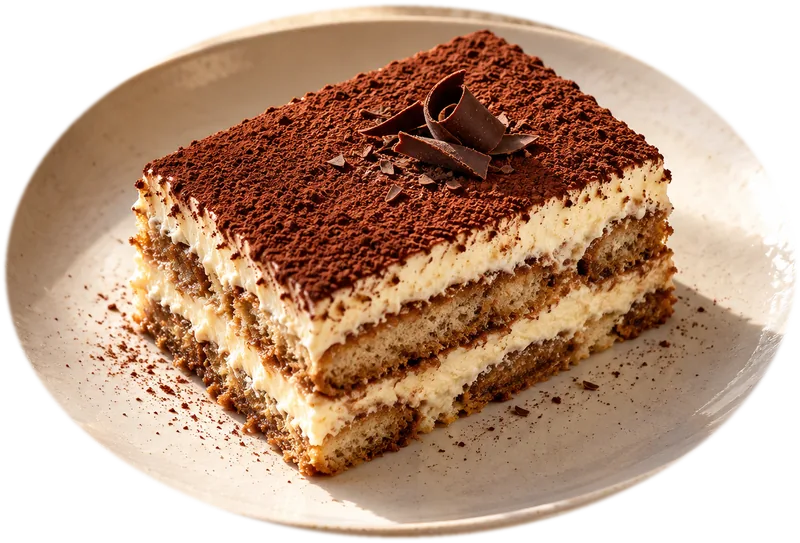 Kakao serpilmiş tiramisu (konsept)