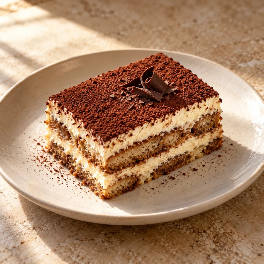Kakao serpilmiş tiramisu konsepti
